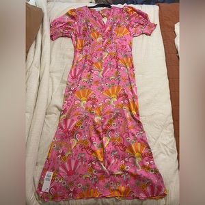 Never Fully Dressed pink dress with sleeves